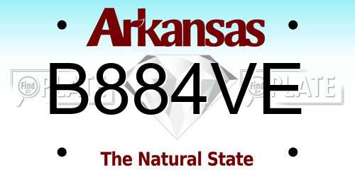 B884VE Arkansas License Plate