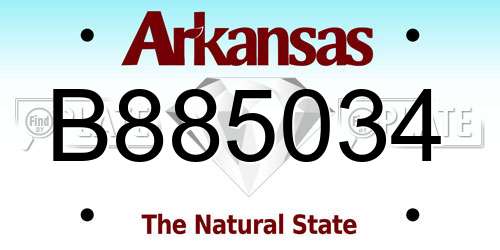 B885034 Arkansas License Plate