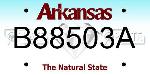 B88503A Arkansas License Plate