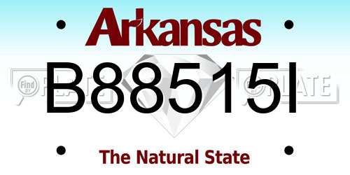 B88515I Arkansas License Plate