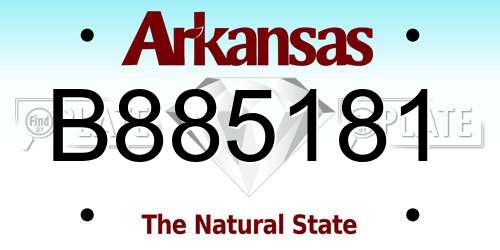 B885181 Arkansas License Plate
