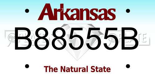 B88555B Arkansas License Plate