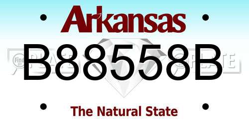 B88558B Arkansas License Plate