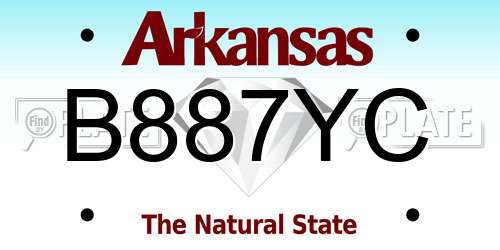 B887YC Arkansas License Plate