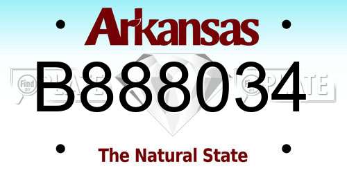 B888034 Arkansas License Plate