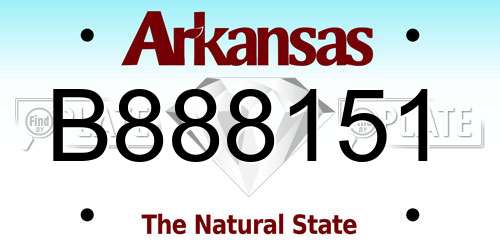 B888151 Arkansas License Plate