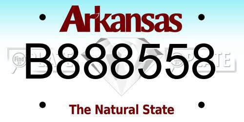 B888558 Arkansas License Plate
