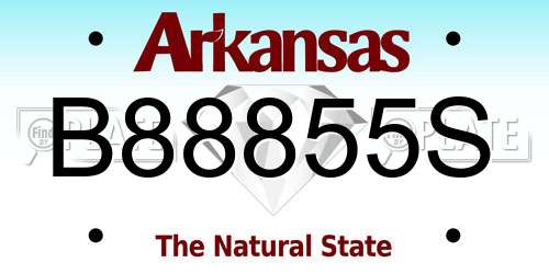 B88855S Arkansas License Plate