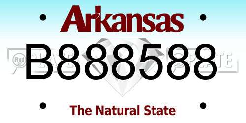 B888588 Arkansas License Plate