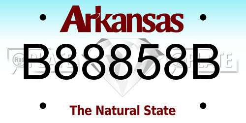 B88858B Arkansas License Plate