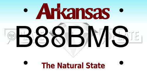 B88BMS Arkansas License Plate