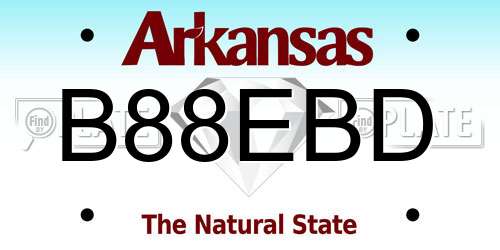 B88EBD Arkansas License Plate
