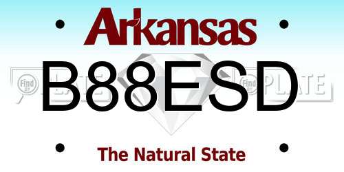 B88ESD Arkansas License Plate