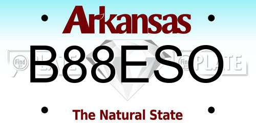 B88ESO Arkansas License Plate