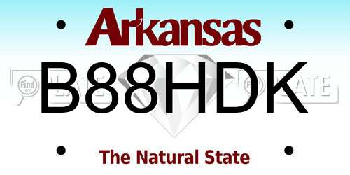 B88HDK Arkansas License Plate