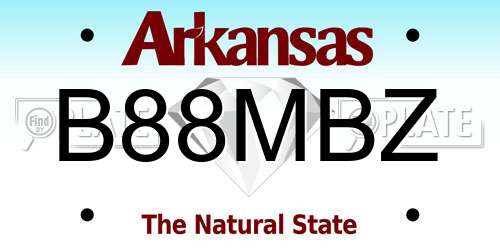 B88MBZ Arkansas License Plate