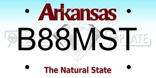 B88MST Arkansas License Plate