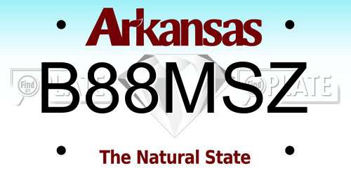 B88MSZ Arkansas License Plate