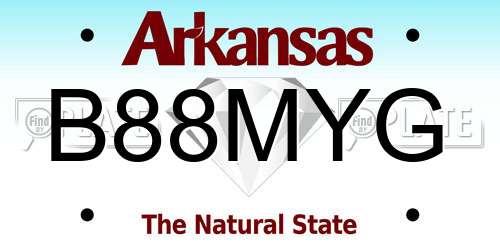 B88MYG Arkansas License Plate