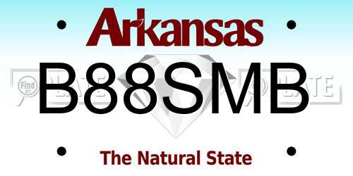 B88SMB Arkansas License Plate