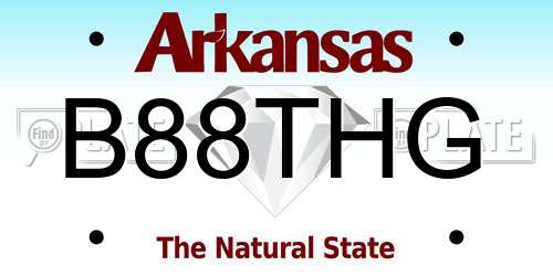 B88THG Arkansas License Plate
