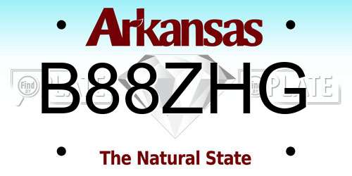B88ZHG Arkansas License Plate