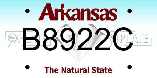 B8922C Arkansas License Plate