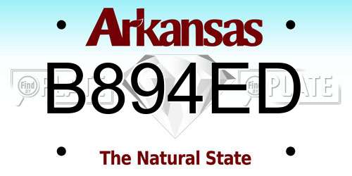 B894ED Arkansas License Plate