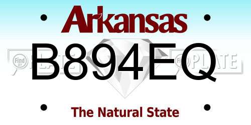 B894EQ Arkansas License Plate
