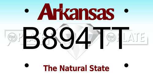B894TT Arkansas License Plate