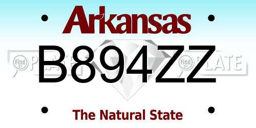B894ZZ Arkansas License Plate