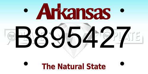B895427 Arkansas License Plate