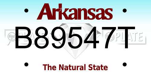 B89547T Arkansas License Plate