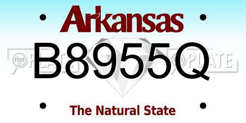B8955Q Arkansas License Plate