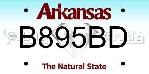 B895BD Arkansas License Plate