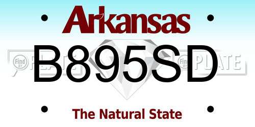 B895SD Arkansas License Plate
