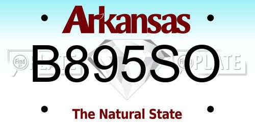 B895SO Arkansas License Plate