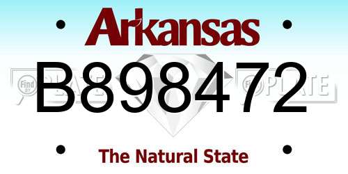 B898472 Arkansas License Plate