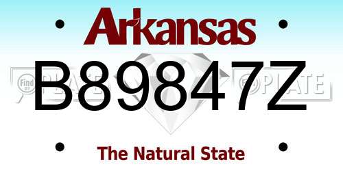 B89847Z Arkansas License Plate