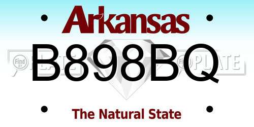 B898BQ Arkansas License Plate