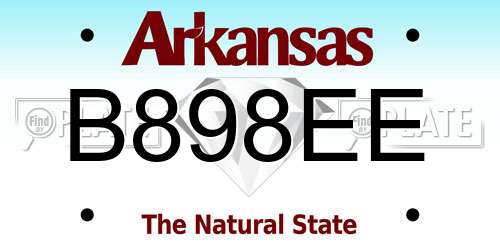 B898EE Arkansas License Plate