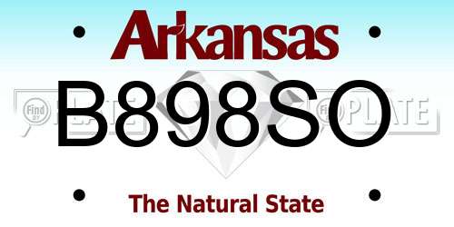 B898SO Arkansas License Plate