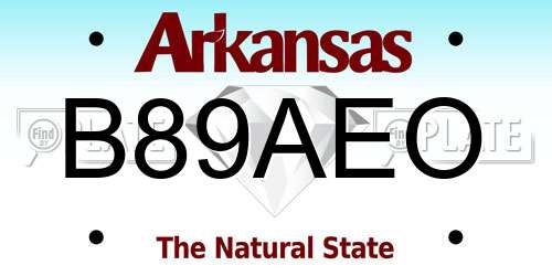 B89AEO Arkansas License Plate
