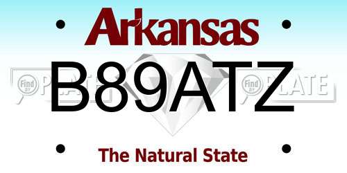 B89ATZ Arkansas License Plate