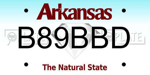B89BBD Arkansas License Plate