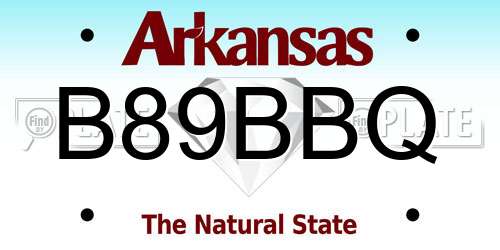 B89BBQ Arkansas License Plate
