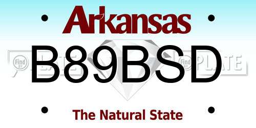 B89BSD Arkansas License Plate