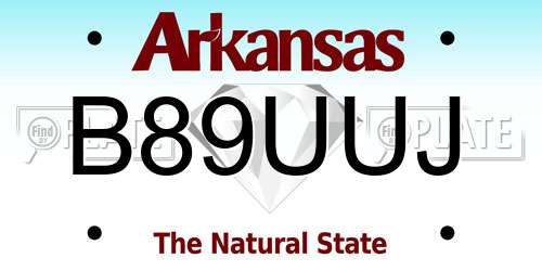 B89UUJ Arkansas License Plate
