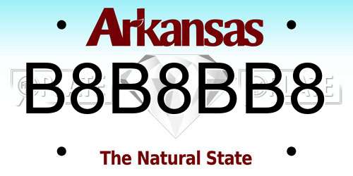 B8B8BB8 Arkansas License Plate