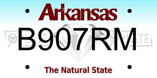 B907RM Arkansas License Plate